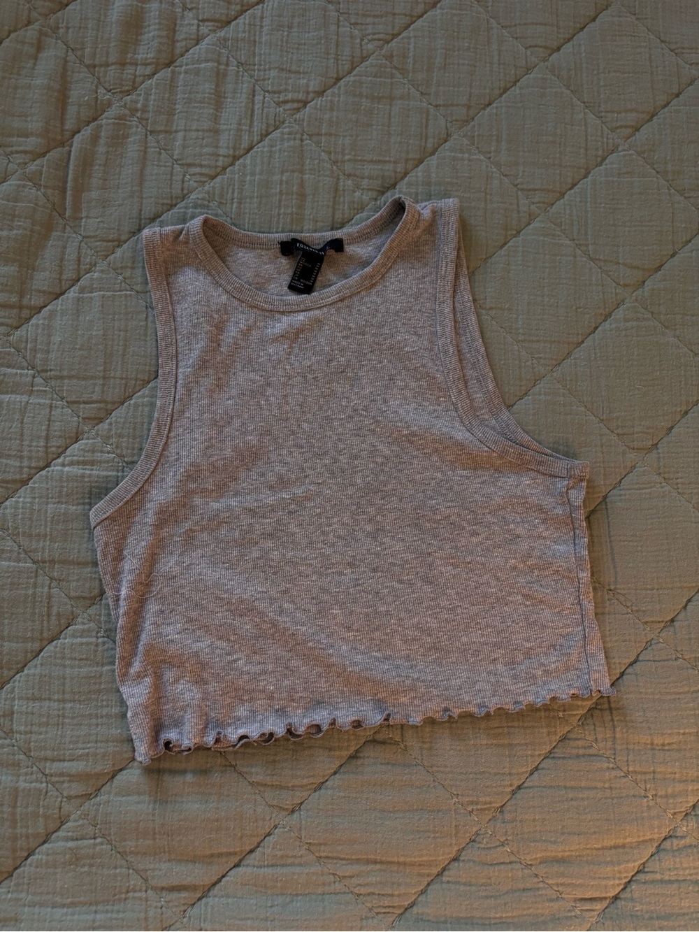 Forever 21 Gray Ribbed Cropped Tank